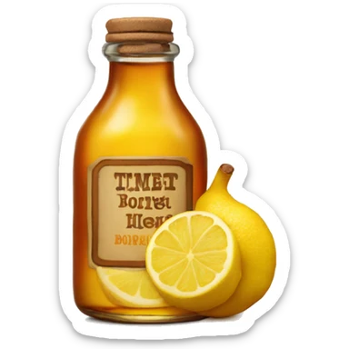 Fiery ginger, lemon and honey bourbon bottle sticker