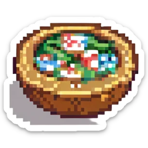 tung tung sahur, pixel art style, detailed pixel art sticker