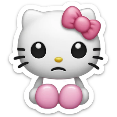 Hello kitty sad tear running down sticker