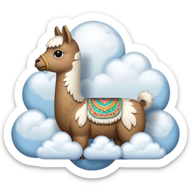 cloud patterned lama sticker