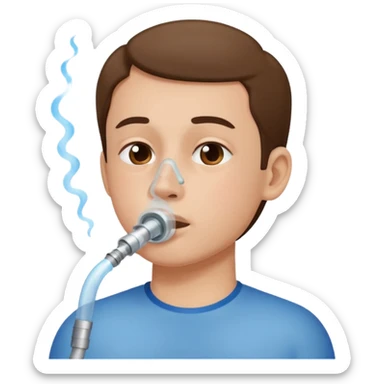 Side profile nose breathing oxigen sticker