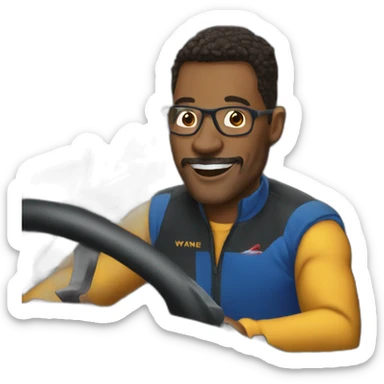 Wayne Johnson in a sportive car sticker