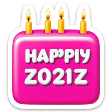 Happy birthday message in dark pink retro font sticker