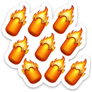Streak / On Fire Emoji

Glossy 3D emoji of a flaming icon or bullet, glowing orange flames, gold reflections. sticker