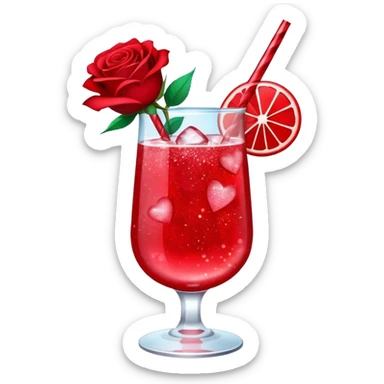 Glittery with roses red mocktail sticker