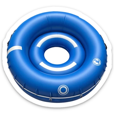 round rafting boat with seats arranged in a circle, without oars sticker
