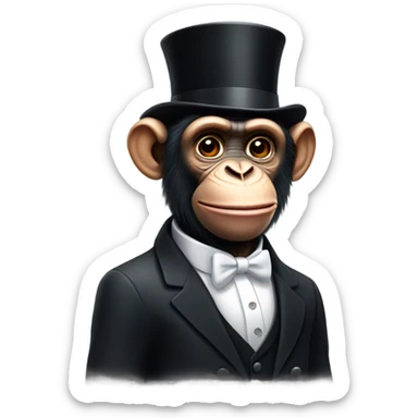 Chimpanzee butler sticker