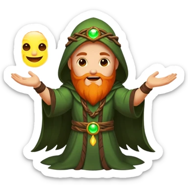 druid character summoning glow circle excited sticker