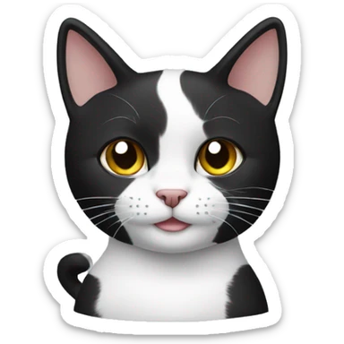 A black and white cat named bandit sticker