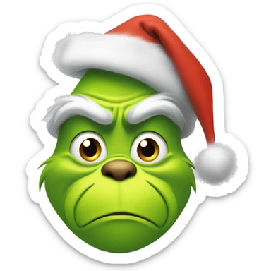 Grinch with christmas hat sticker