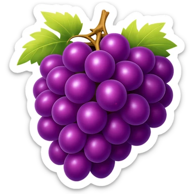 Resize the grapes emoji to be smaller, targeting a file size of 50-100kb, with no background. sticker