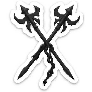 a black trident sticker