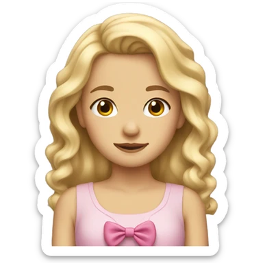 Blonde haired girl with bow sticker