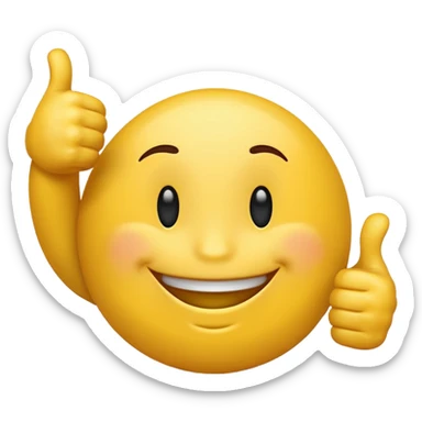 round emoji with a thumbs up and the words 'we back' sticker