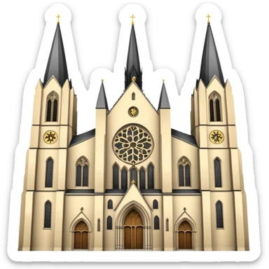 Kölner Dom cathedral front view no frame no border sticker