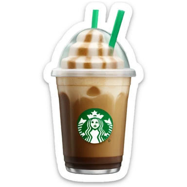 Starbuck ice coffee with ice cubes sticker