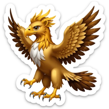 Grifin, lion body, wings, eagle head sticker