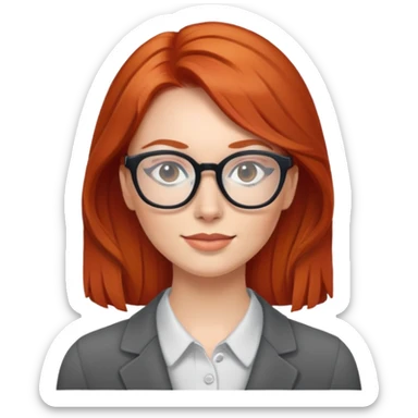 Mujer pelirroja con gafas sticker