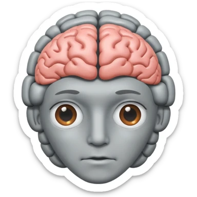 personified brain with lens sticker