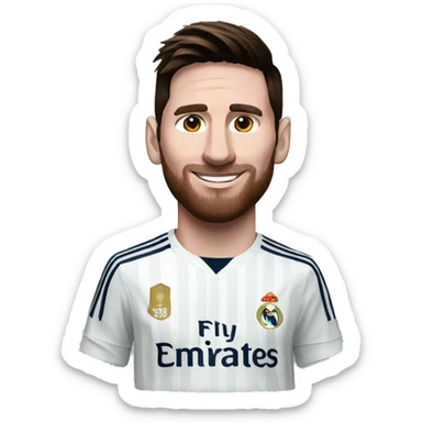 Messi with a Real Madrid shirt sticker