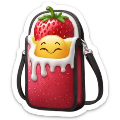 erdbeer joghurt alte handtasche sticker