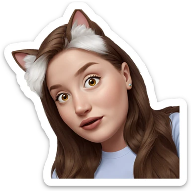 portrait of a girl with ears sticker