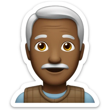 Old man, age 48, brown skin, small hair sticker