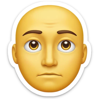 Yellow face giving a side eye with its head turned to the side sticker