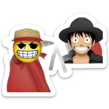 communiste luffy de one piece and a communist flag sticker