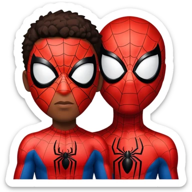 miles morales with spiderman mask 'Two Person " sticker