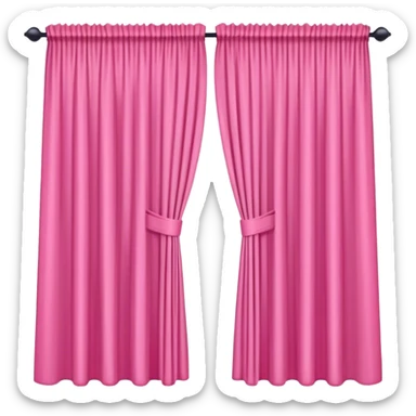 Pink curtains sticker