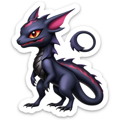 Shiny Epic Badass Edgy Dark Gothic Noibat-Salandit-Litten-Hybrid sticker