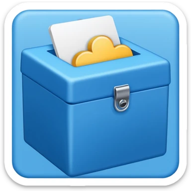 Blue box with a blue check in side sticker