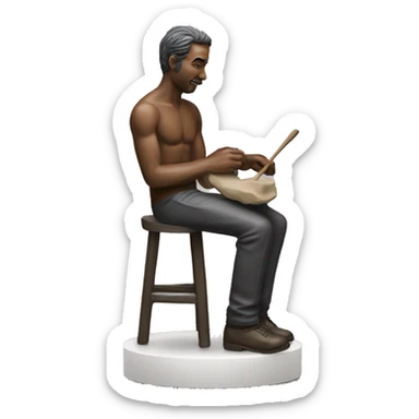 Man sculpting david sculture sticker