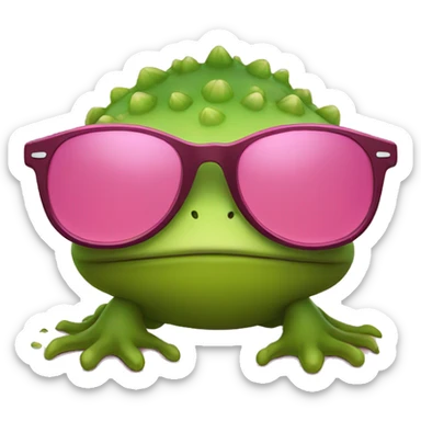Sapo con lentes rosados sticker