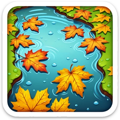 autumn puddle sticker