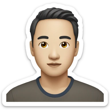  chinese character avatar, 20 year old ，Neutral and Abstract sticker