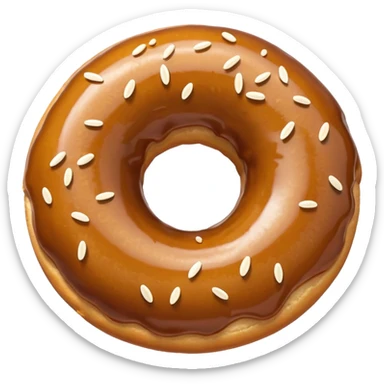 plain donut with sesame seeds sticker