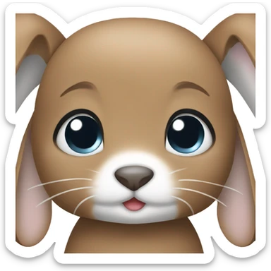 neutral Rabbit brown baby rabbit sticker