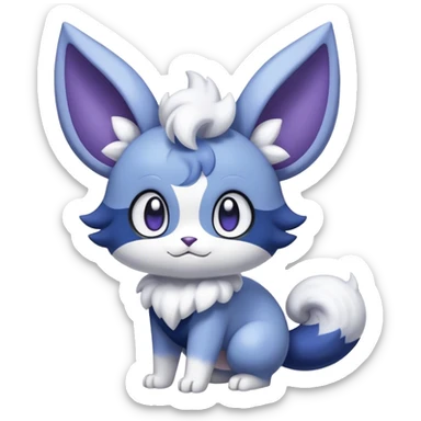 Minccino-Espurr-Meowstic-creature-hybrid, full body  sticker