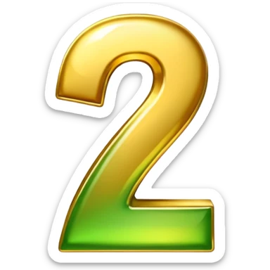 number 7 in golden and green shadows sticker