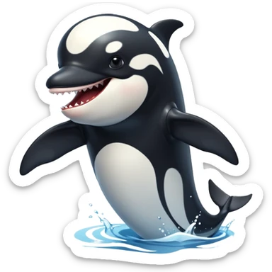 3d Cartoon orca in the style of american picture of president saying we need you to fight sticker