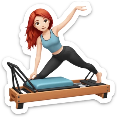 Pilates + red hair + white girl + reformer + single  sticker