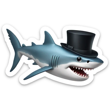 Shark with a top hat sticker