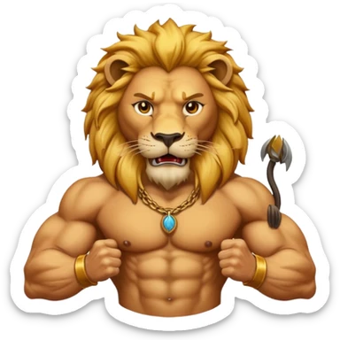 lion with a human neck sticker