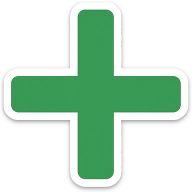 green plus icon, clean and simple, suitable for UI sticker