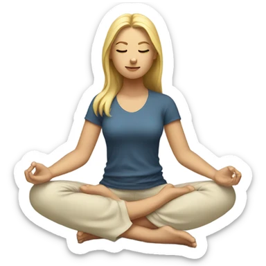 Blonde girl meditation  sticker