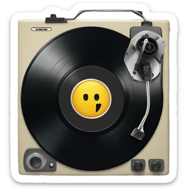 vinyl record on a record player  sticker