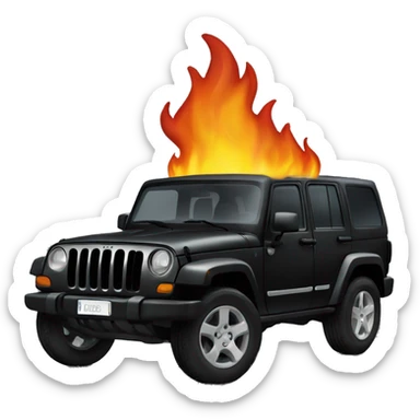 black jeep like suv on fire sticker