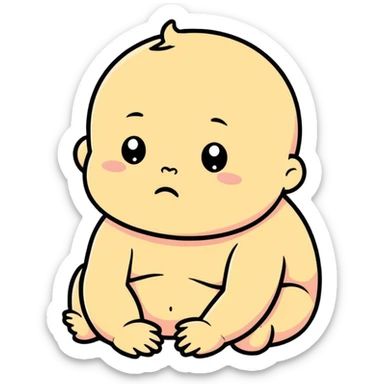 sad fat baby sticker